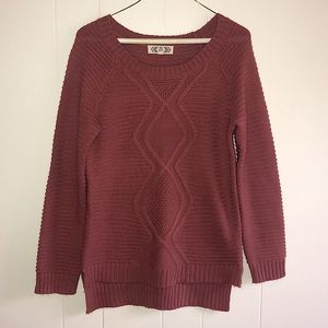 Rosy, cozy knit sweater